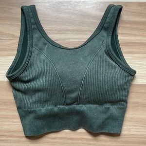 Morera Green Seamless Womens Sports Bra